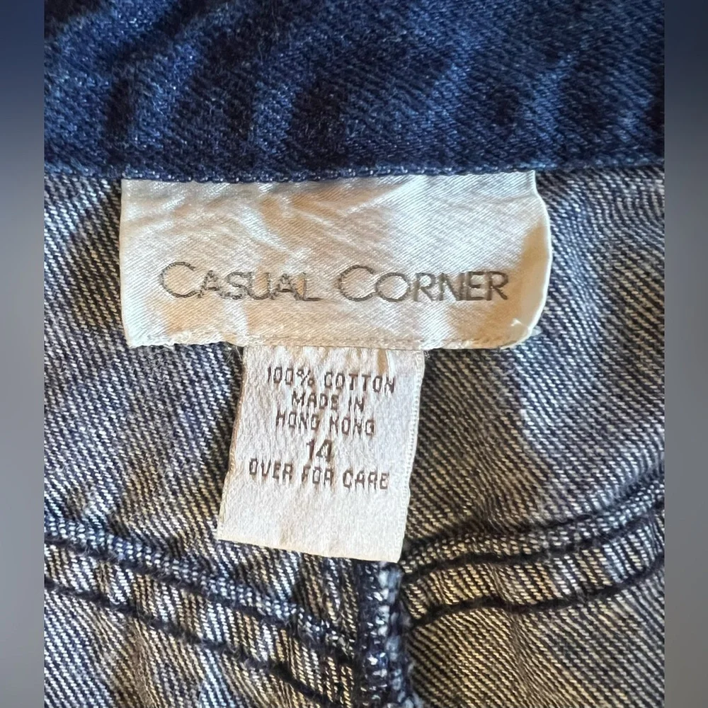VTG CASUAL CORNER Denim Maxi Skirt Sz 14 Made in Hong Kong 90s Long Jean‎ Skirt